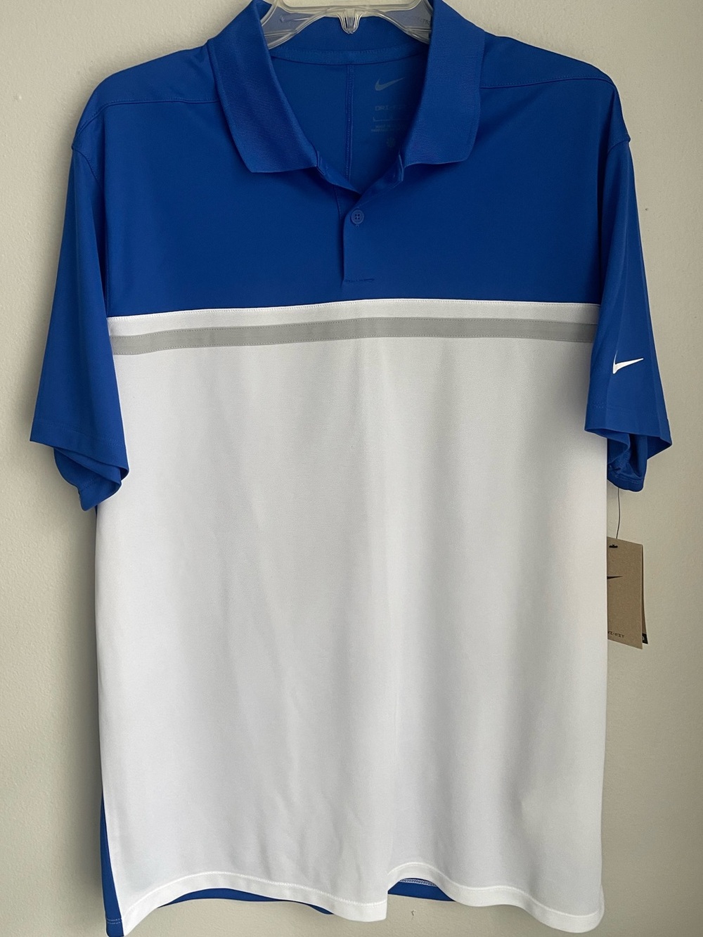 Nike Men's Dri-FIT Victory Colorblock Golf Polo Blue/White Size Large